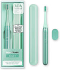 Aquasonic Icon ADA-Accepted Rechargeable Toothbrush | Magnetic Holder & Slim Travel Case | 2 Brushing Modes & Smart Timers | Gentle Micro-Vibrations(Onyx)