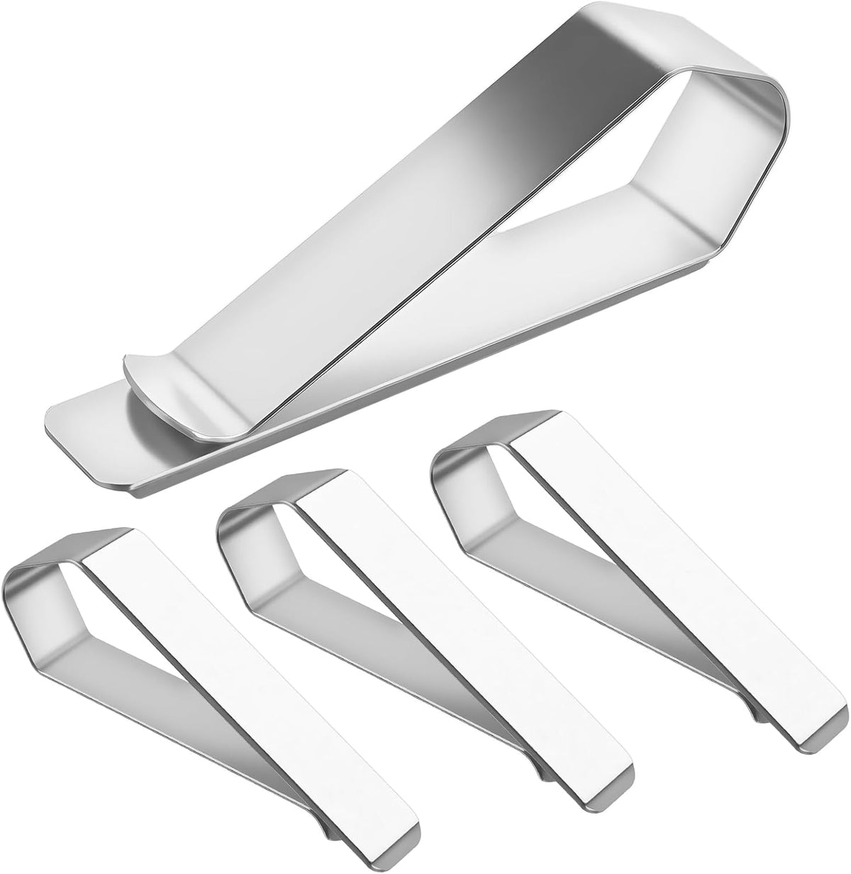 4 Pack Car Sun Visor Photo Clips, Stainless Steel Sun Visor Clips for Car with Adhesive Clip Mounting Kit for Custom Displays (Photo Frames Not Included), Strong Hold Accessory for Cars, Home & Office