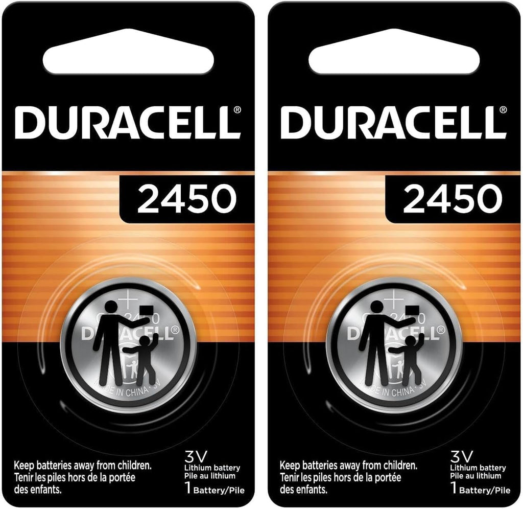 Duracell CR2450 Lithium Battery, 6 Count, Key Fob & Car Remote, 3V Cell