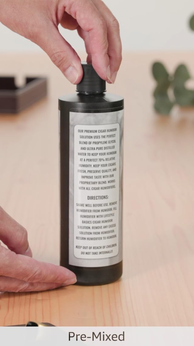 Cigar Humidor Solution 16 oz, Humidifier Liquid, 70% RH