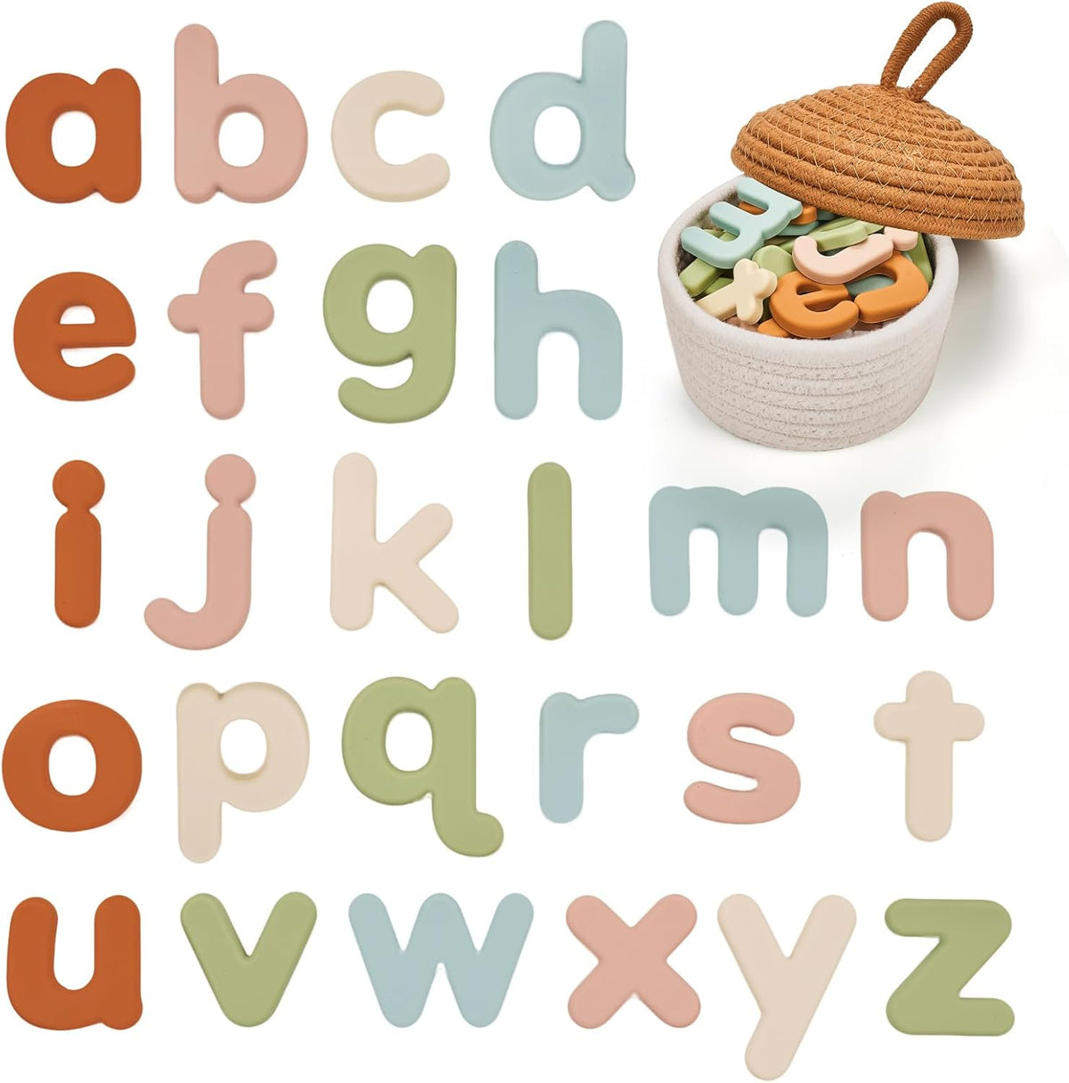 JoyCat Soft Silicone Magnetic Alphabet Letters, 26 Uppercase (Muted Color)