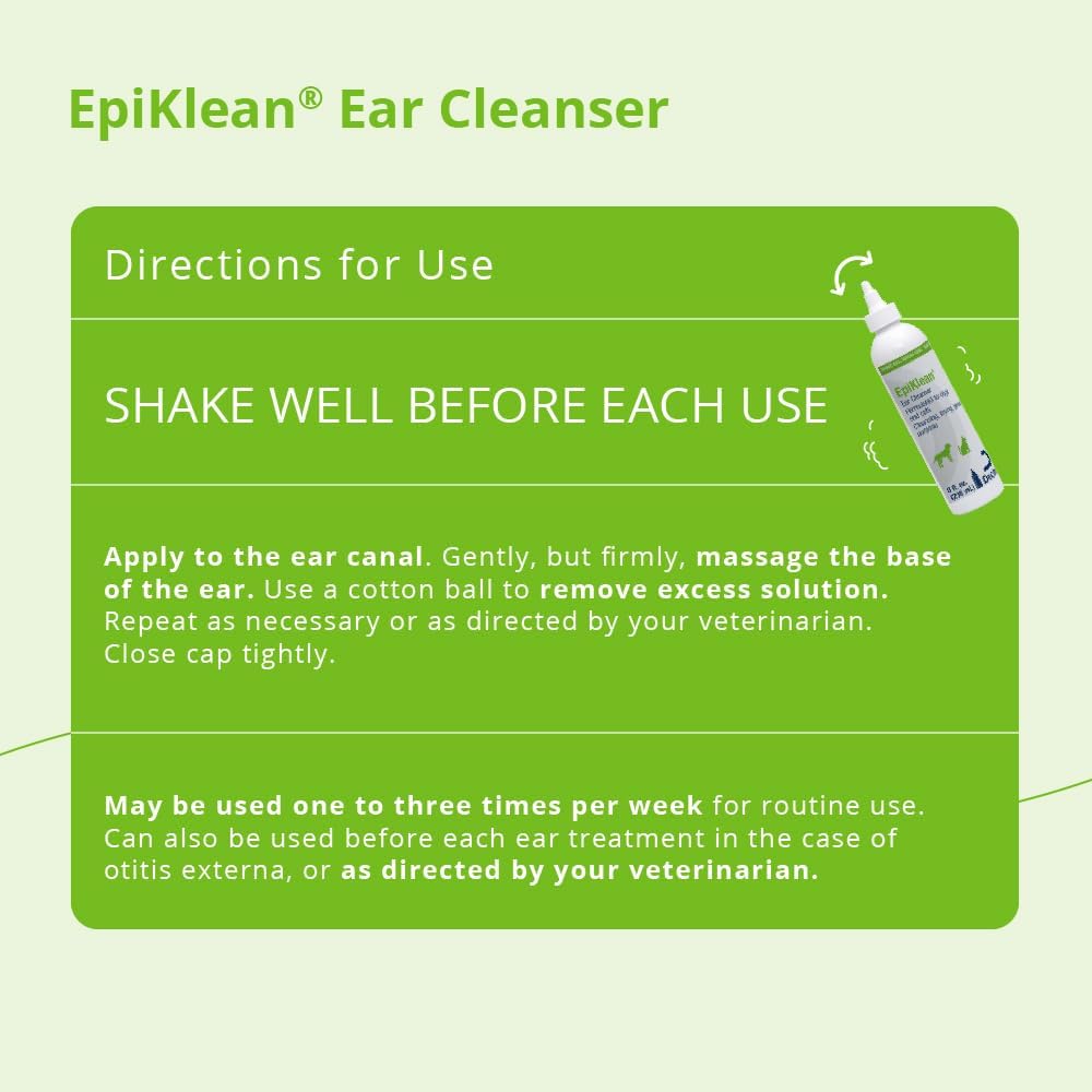 Epiklean® Ear Cleanser for Dogs and Cats, 8 Fl Oz | Cleansing, Drying, General Purpose; Packaging May Vary