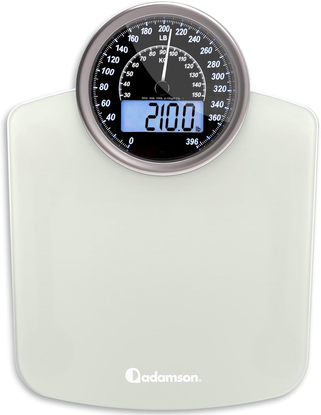 Hybrid Bathroom Scale for Body Weight - Analog & Digital Display, 400 lbs