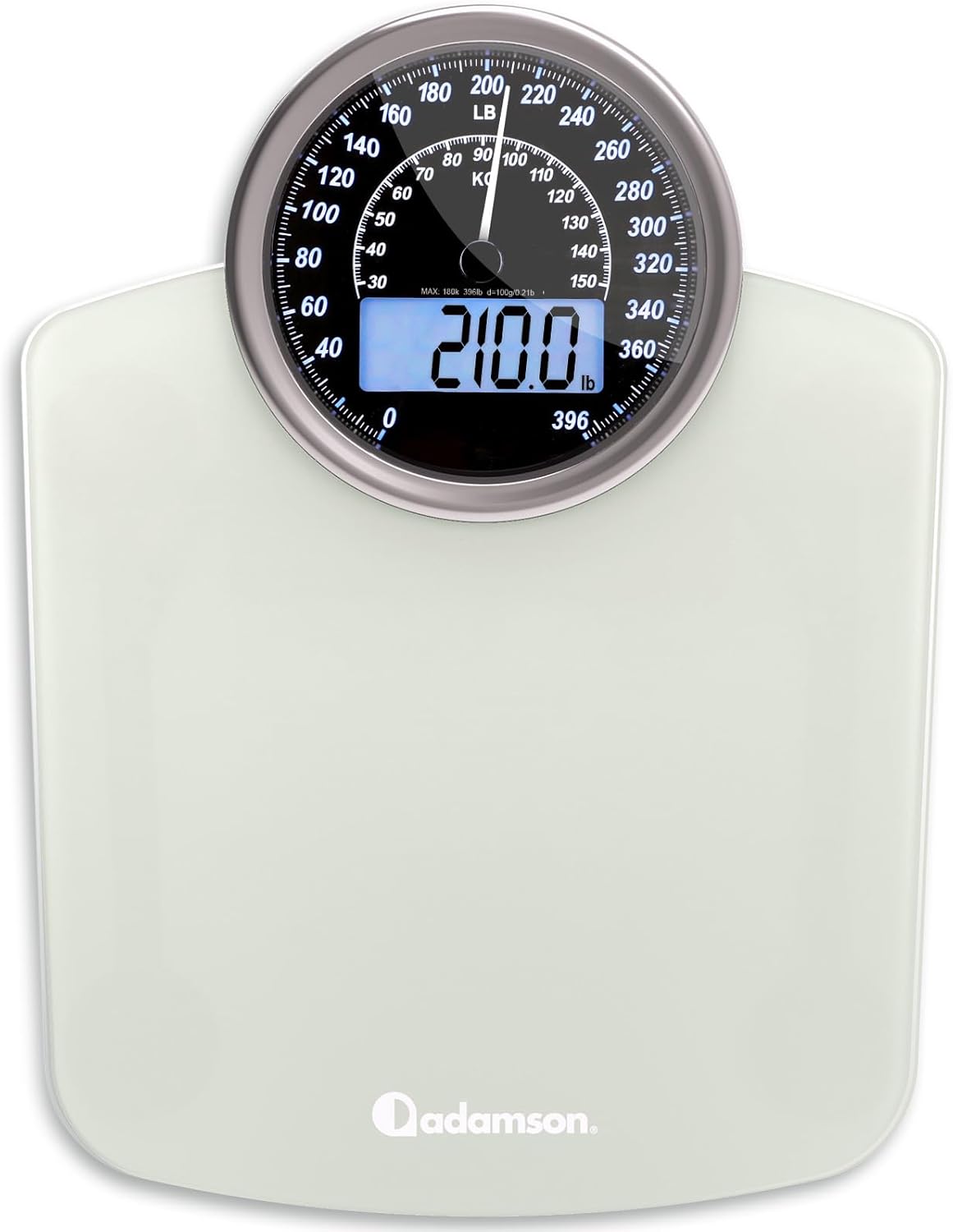 Hybrid Bathroom Scale for Body Weight - Analog & Digital Display, 400 lbs