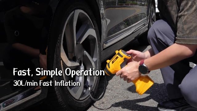 160 PSI Tire Inflator Portable Air Compressor Built-in Battery, Dual Power