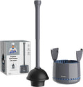 MR.SIGA Toilet Plunger with Holder, Plungers for Bathroom Heavy Duty, White
