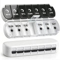 Pill Organizer 2 Times a Day,Foldable Weekly AM PM Pill Case,Large Pill Box