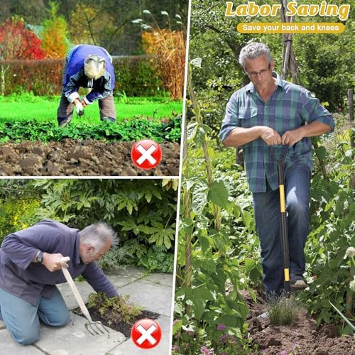 39" Stand Up Weed Puller, Heavy Duty Detachable 3-Claw Weeder Tool