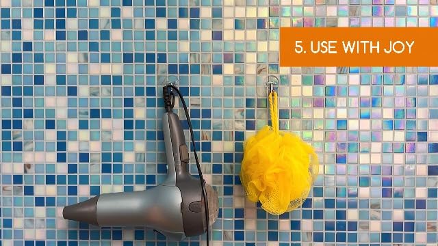 GLUIT Adhesive Wall Hooks for Hanging Heavy Duty No Drill, 22 lbs, 12 pcs
