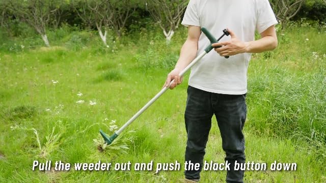 Walensee Weed Puller, Stand Up Weeder Hand Tool, Long Handle Garden Weeding Tool with 3 Claws, Hand Weed Hound Weed Puller for Dandelion, Standup Weed Root Pulling Tool and Picker, Grabber (1 Pack)