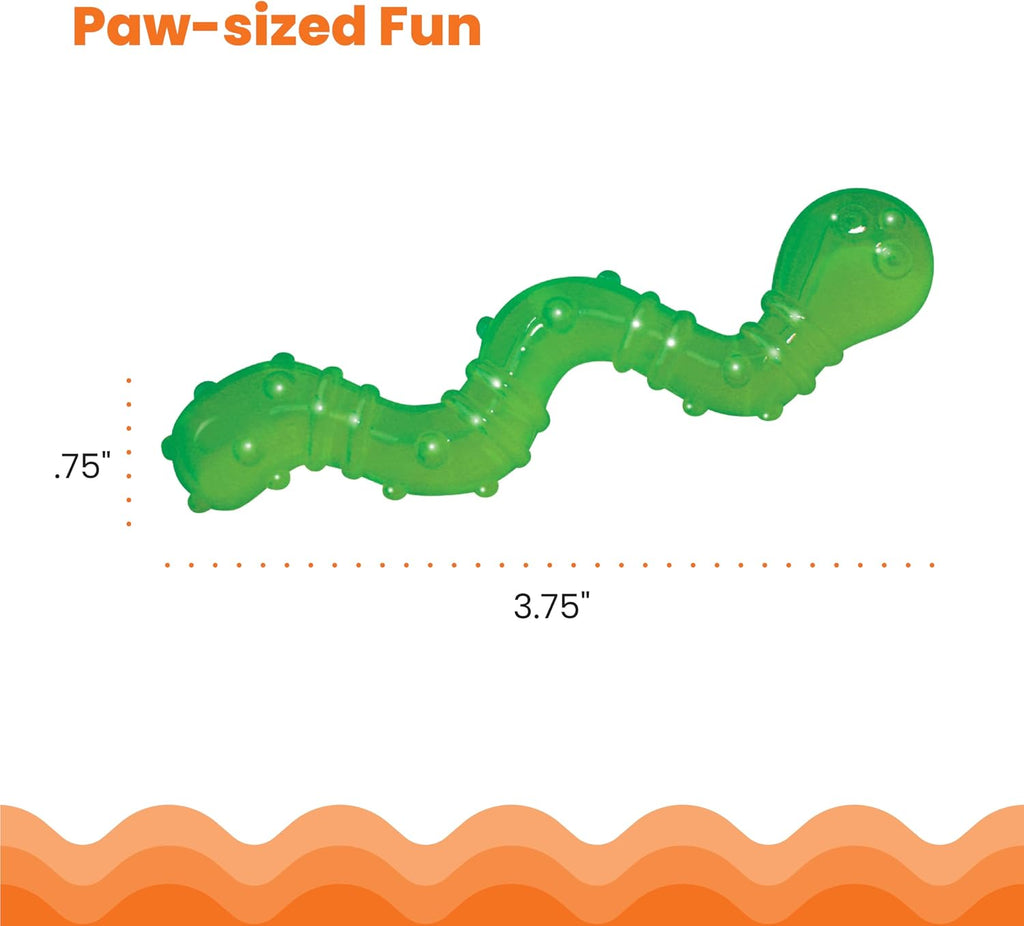 Catstages OrkaKat Wiggle Worm Dental Cat Chew Toy with Catnip, 3.8"