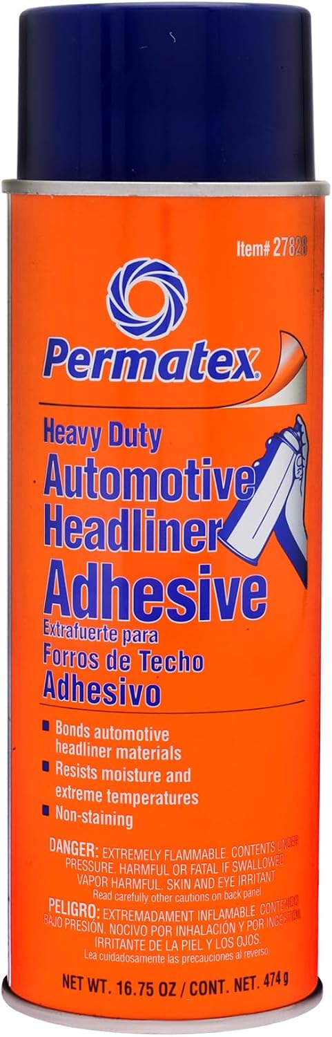 Permatex 27828 Body Shop Heavy Duty Headliner and Carpet Adhesive, 16.75 oz Aerosol Can