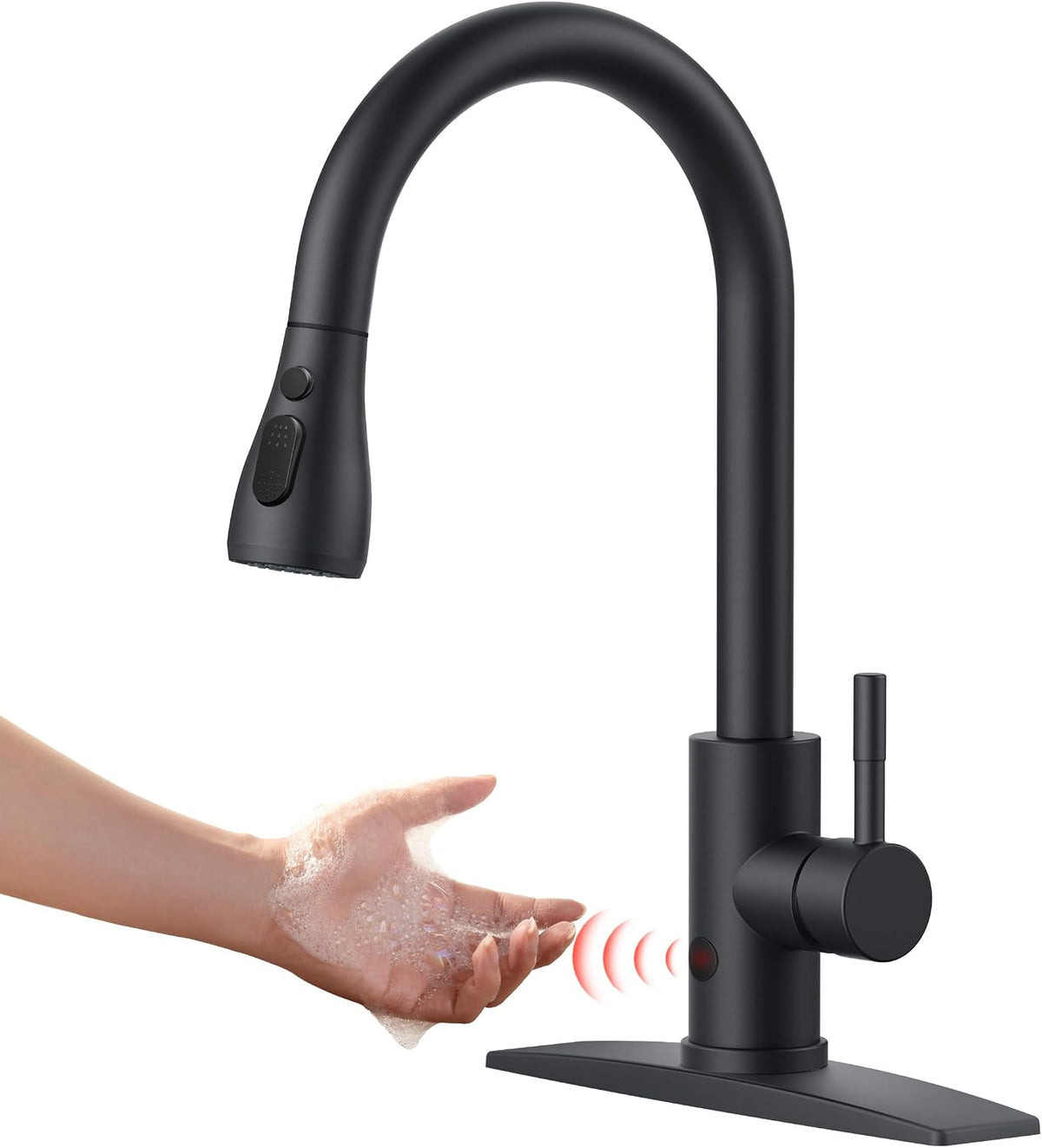 FORIOUS Kitchen Faucets Pull Down Sprayer, Stainless Steel, Brushed Nickel