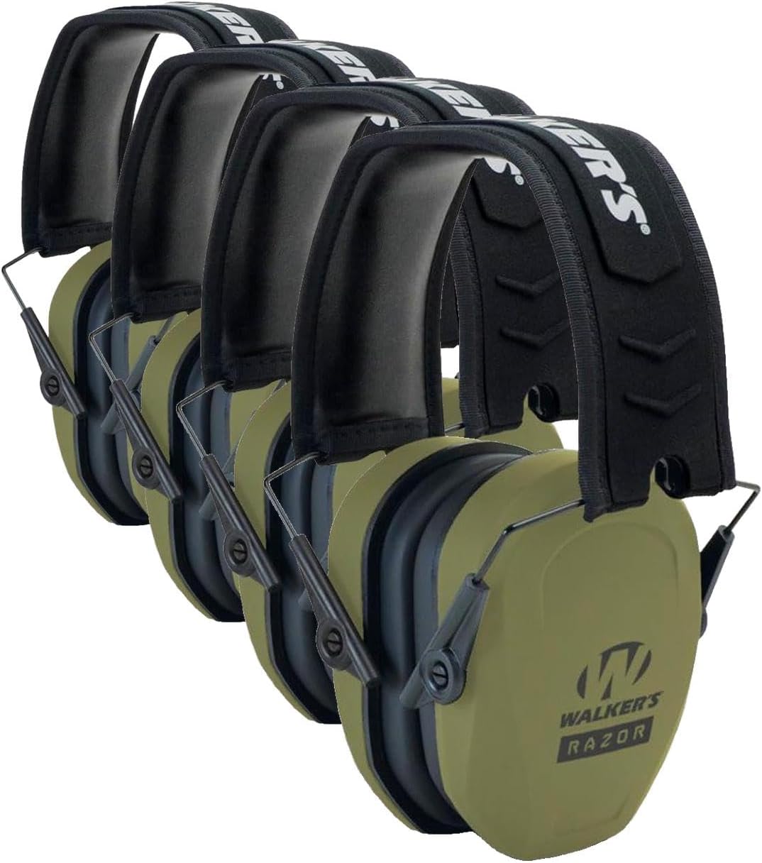 Walker's Razor Slim Passive Earmuffs Ultra Low Profile 27dB NRR Light Weight