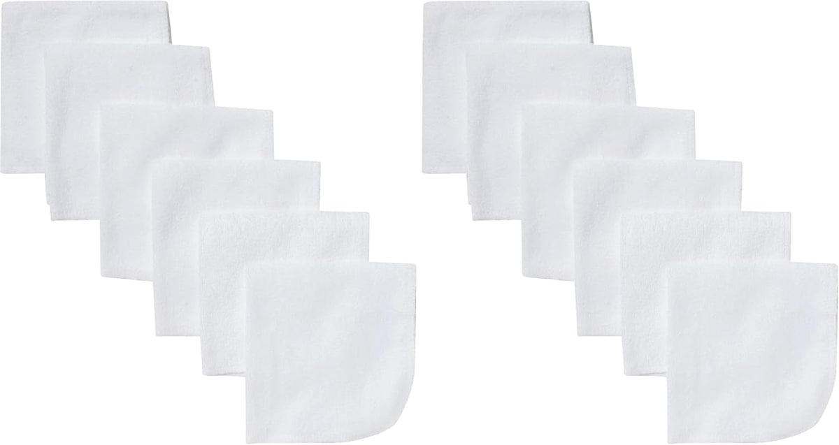 Gerber Washcloth, White, 6-Count