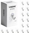 16 Pack Crystal Clear Adhesive Hooks for Hanging, Heavy Duty 22lb