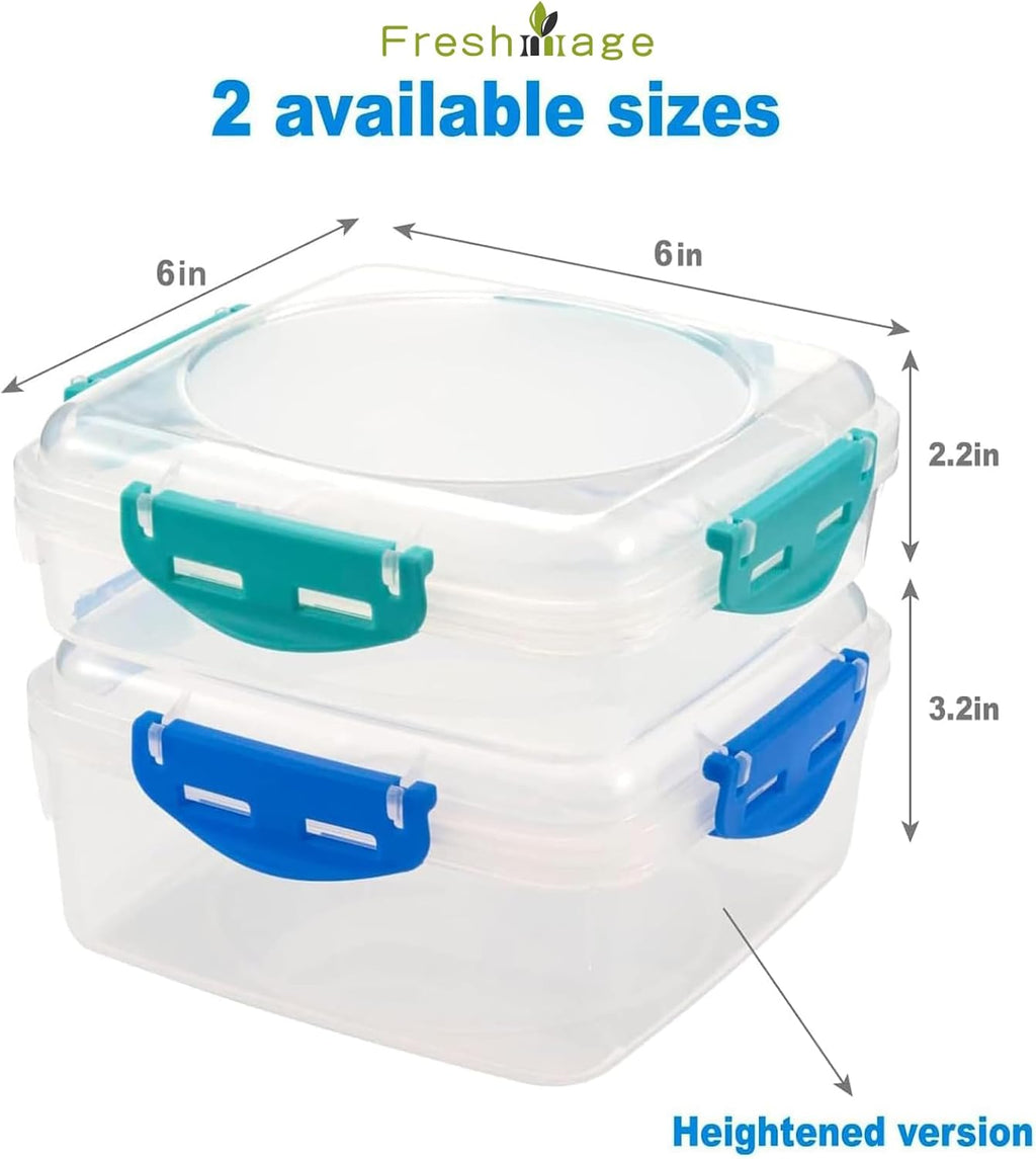 4 PCS Sandwich Containers 100% Airtight BPA-Free Microwave Dishwasher Safe