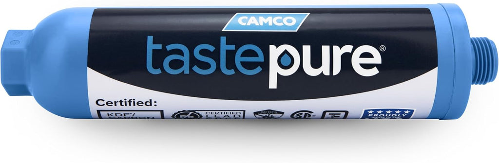 Camco Tastepure RV Water Filter 2-pk - GAC & KDF Filtration-Made in the USA