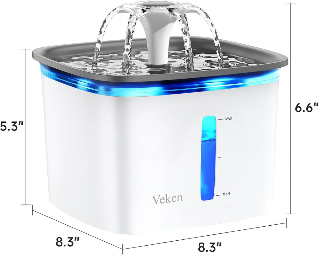 Veken Innovation Award Winner 95oz/2.8L Cat Water Fountain