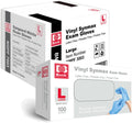 Basic Medical Synmax Vinyl Exam Gloves - Latex-Free & Powder-Free - Large, BMPF-3003(Case of 1,000) Blue
