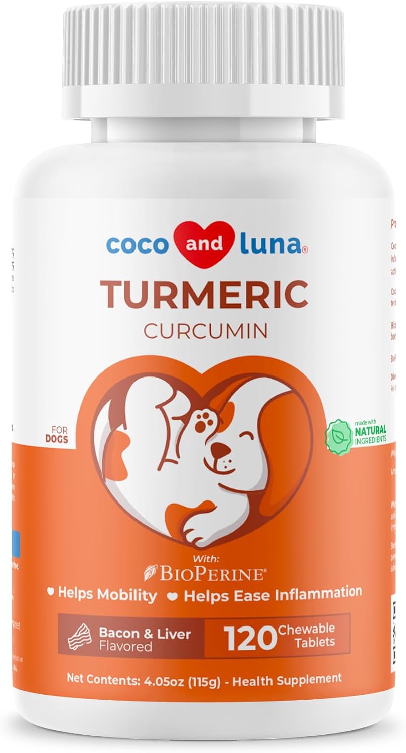 Turmeric for Dogs 120 Tablets - Anti-Inflammatory, Joint & Collagen