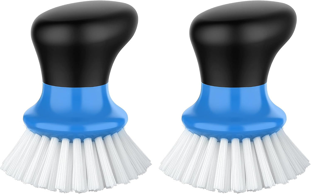 MR.SIGA Dish Scrub Brush, Palm Brush Dish Scrubber, Gray, Pack of 2