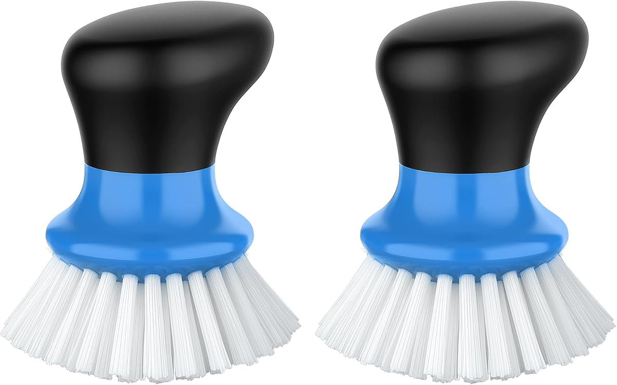 MR.SIGA Dish Scrub Brush, Palm Brush Dish Scrubber, Gray, Pack of 2