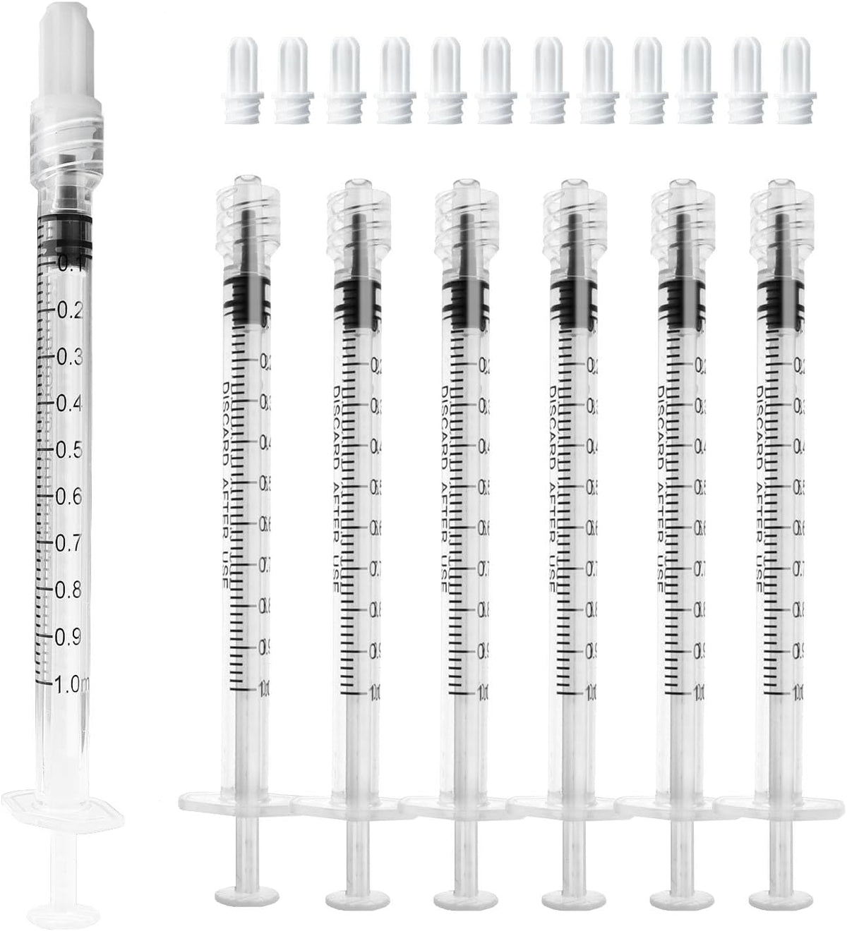 1mL Luer Lock Syringe (No Needle) - Sterile, Individually Wrapped - Pack of 30, Accurate Liquid Measurement, Leak-Proof Design