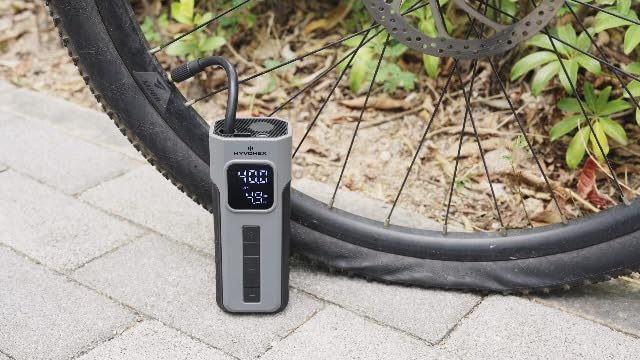 HYVOHEX Mini Bike Tire Pump,150PSI Electric Bicycle Pump with Digital Gauge