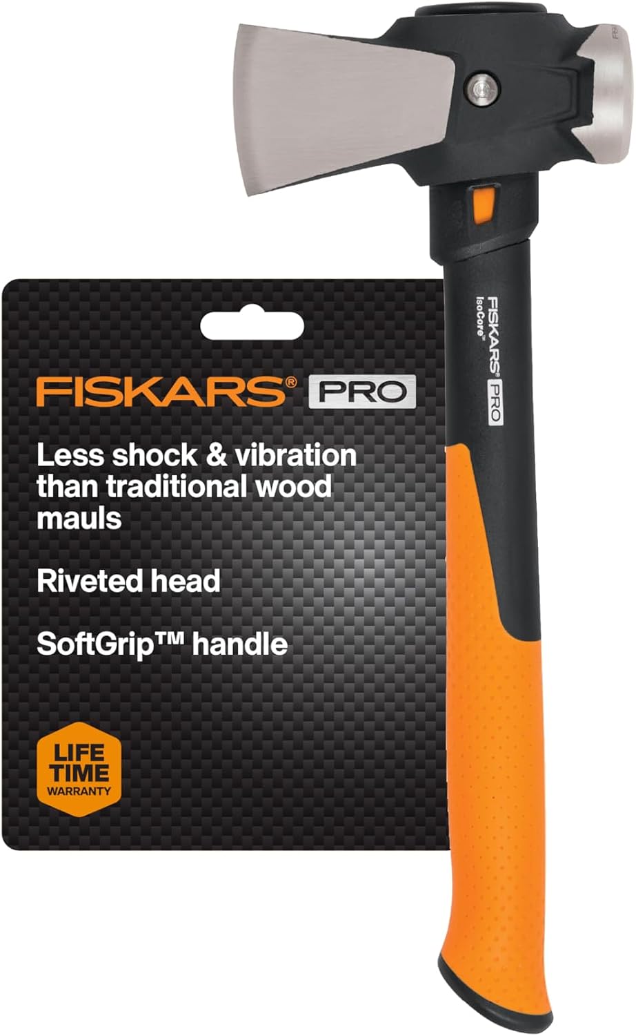 Fiskars Pro IsoCore 8 lb Splitting Maul, 36" Wood Splitter Axe