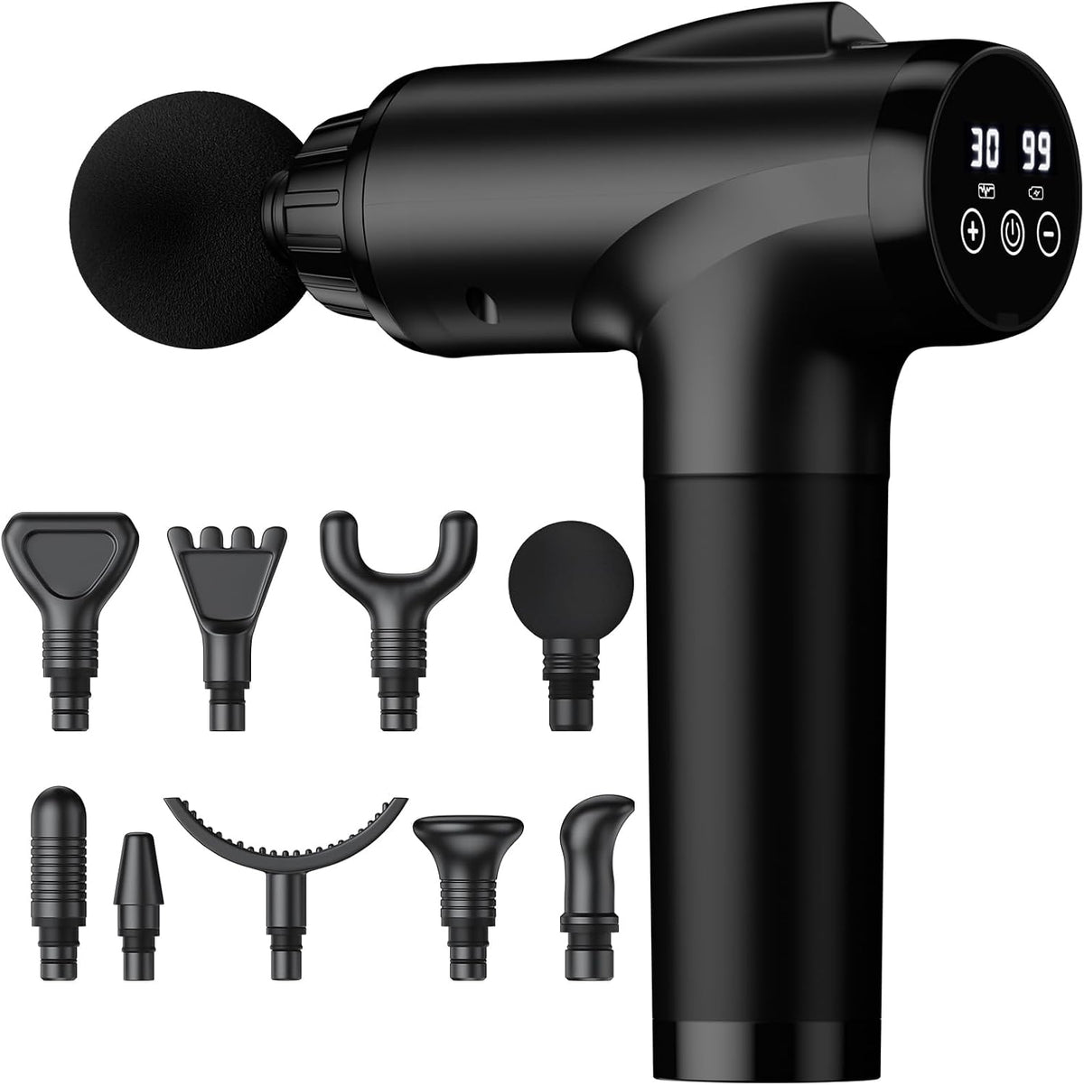 OLsky Massage Gun Deep Tissue 30 Speeds 9 Attachments Handheld (Black)