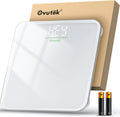 Ovutek Bathroom Scale for Body Weight, 5mm Tempered Glass, 400lb