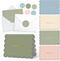AUDREE Thank You Cards with Envelopes, Scalloped Gold Foil 50 Pack 3.5x5