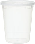 YW Plastic Soup Food Container with Lids (12), 32 oz, 12 Pack, Clear