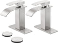 Bathroom Faucet Brushed Nickel Waterfall Single Handle Vanity Faucet