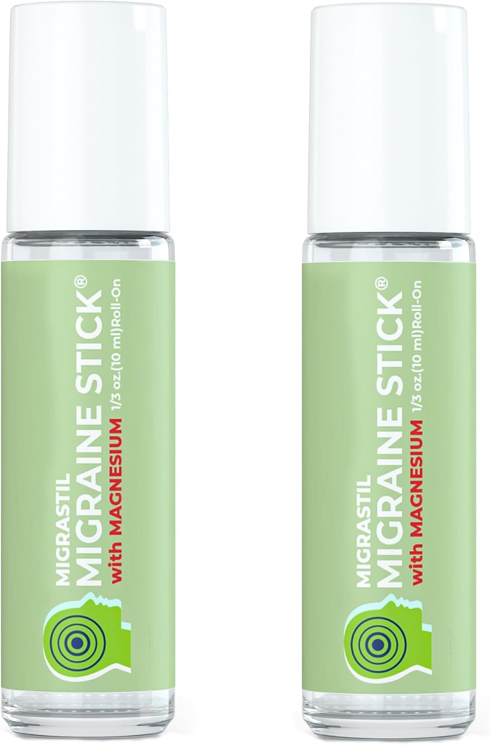 MIGRASTIL Migraine Stick with Magnesium. Cooling Peppermint Eucalyptus Essential Oil Topical Magnesium for Headache Support. Made in The USA 10 ml