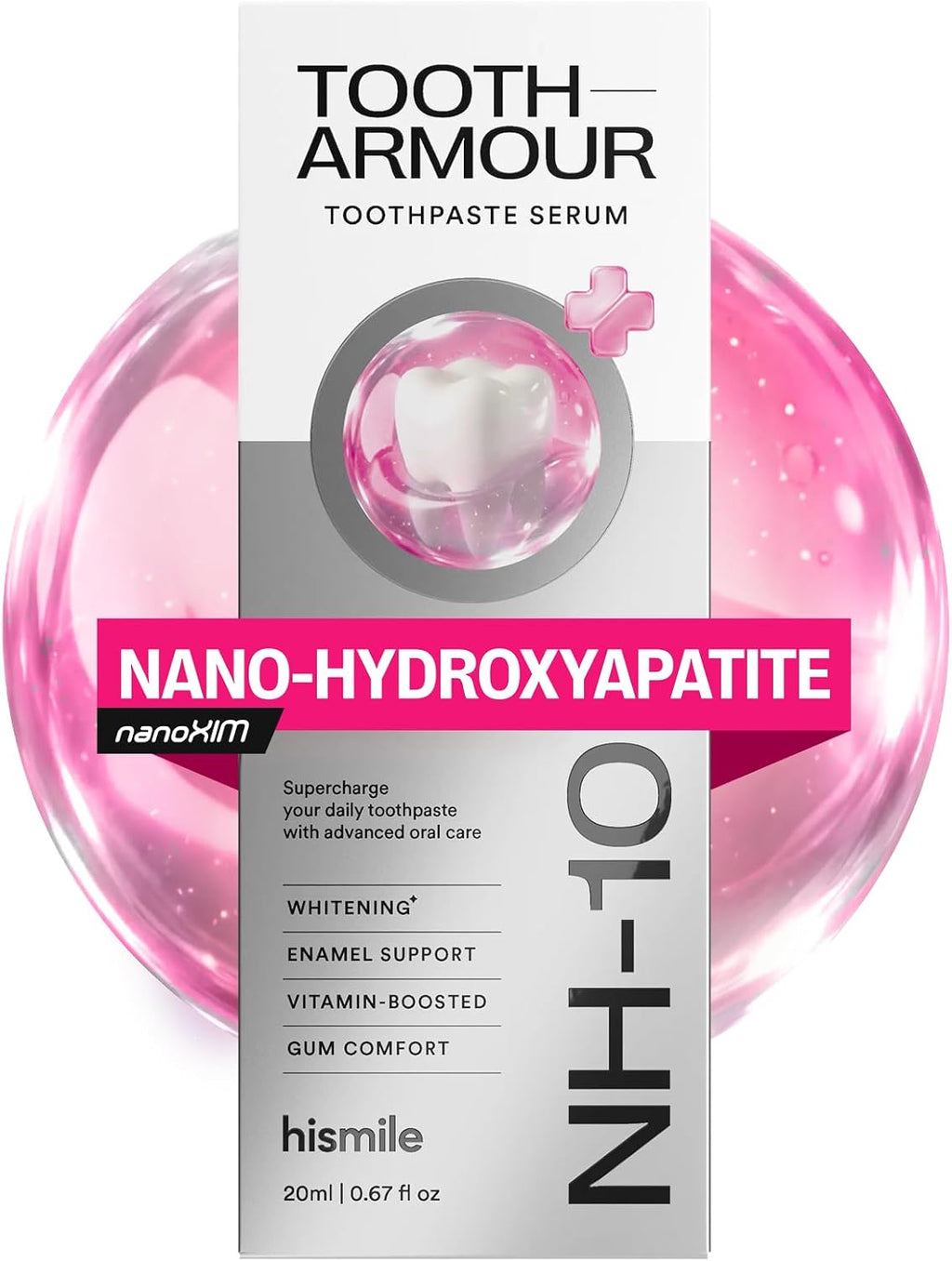 Hismile Tooth Armor™ Nano-Hydroxyapatite Toothpaste, Fluoride Free, Remineralizing, Suitable for Sensitive Teeth, Whitening & Cavity Protection | Up to 100 Uses
