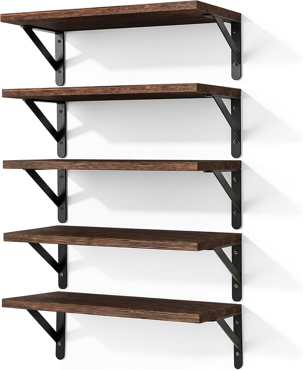 Fixwal Wall Floating Shelves for Home Decor (Brown, Set of 4, 16.5 Inch)