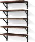 Fixwal Wall Floating Shelves for Home Decor (Brown, Set of 4, 16.5 Inch)