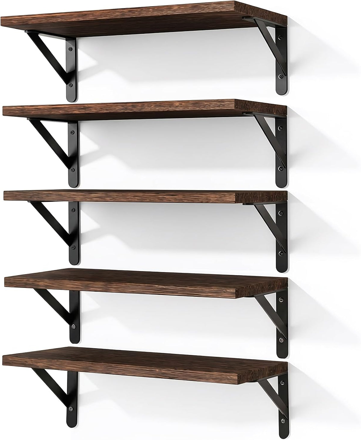 Fixwal Wall Floating Shelves for Home Decor (Brown, Set of 4, 16.5 Inch)