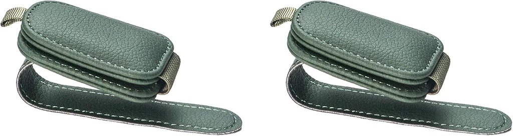 Yuoyar Magnetic Leather Sunglasses Holder for Car, 2 Packs (Black)