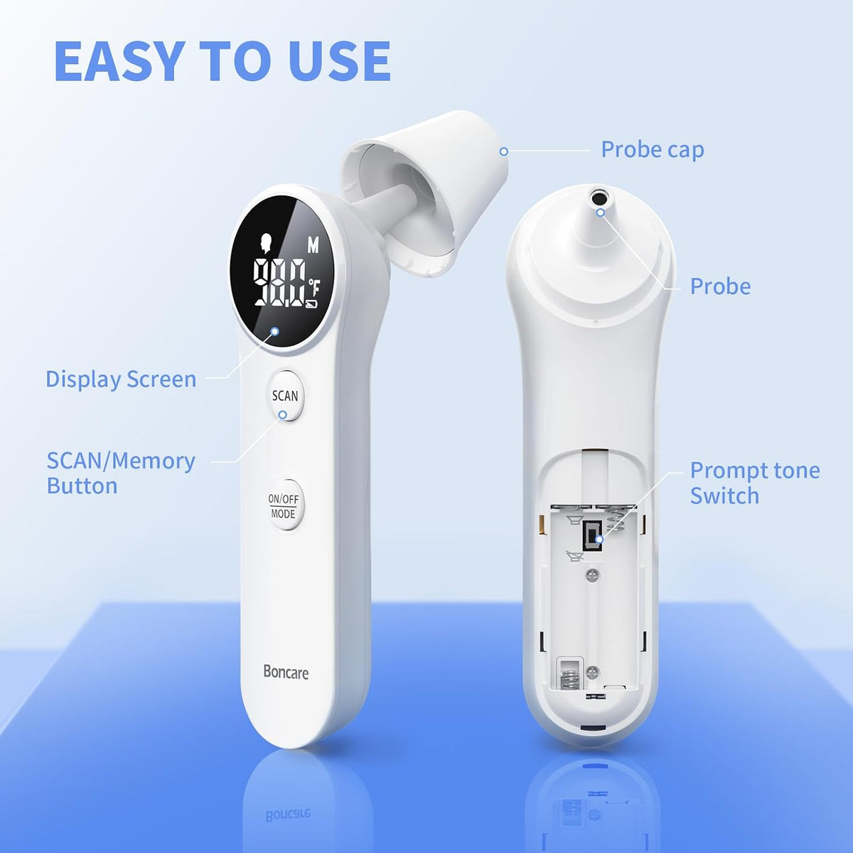 Boncare Ear and Forehead Thermometer for Adults and Kids