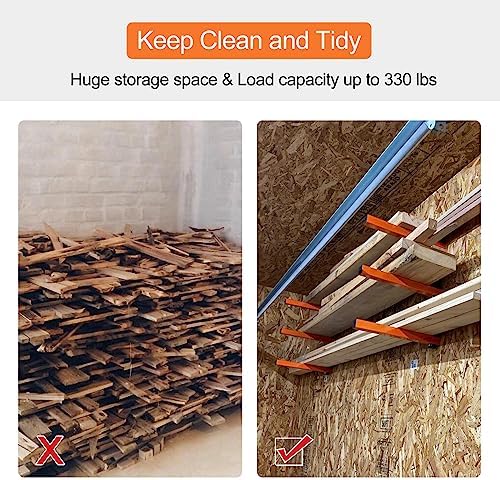 Ultrawall Wall Mount Wood Organizer and Lumber Storage Rack with 3-Level
