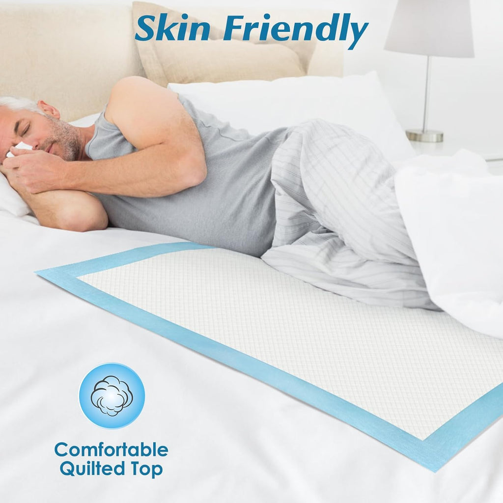 50 Count 30” x 36” Super Absorbency Disposable Underpads | Leakproof Quick Drying, Baby Puppy & Adults Bed Pads Disposable Adults, Dog Pee Pads Extra Large, XXL Incontinence Pads