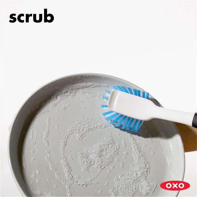 OXO Good Grips Dish Scrub Brush with Non-Slip Handle, Nylon Bristles