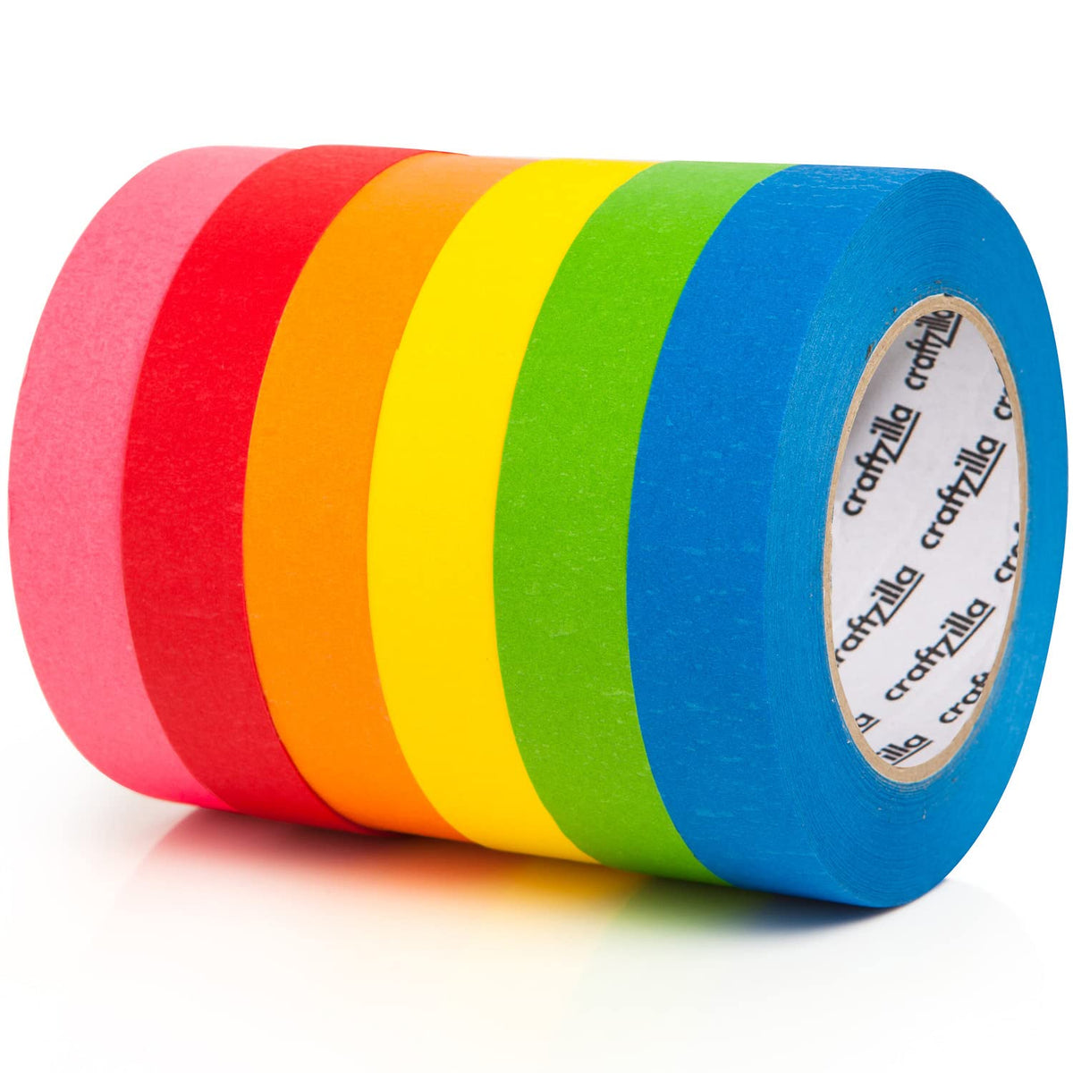 Craftzilla Colored Masking Tape 6 Rolls, 1 Inch x 55 Yads 330 Yds Total