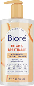 Biore Clear & Breathable Cooling Cleanser with Witch Hazel, 6.77 Oz