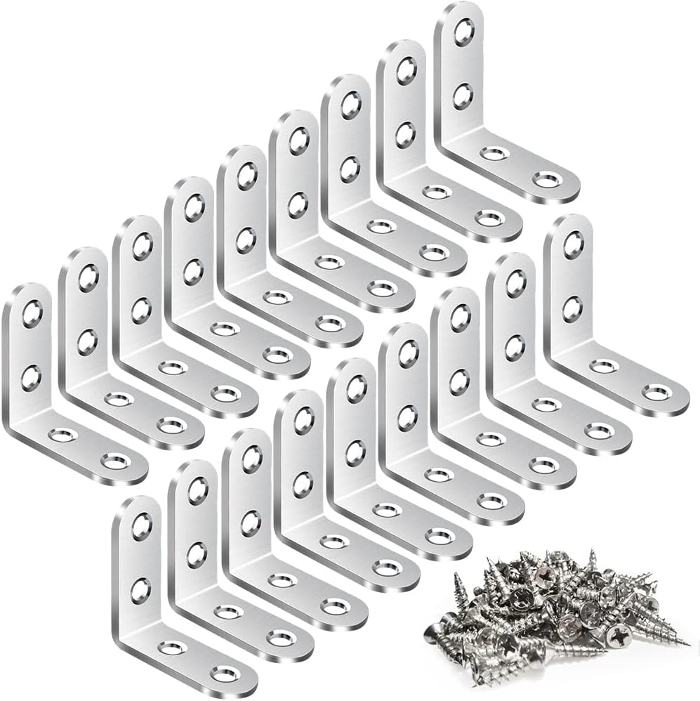 Vicuna R 40PCS L Bracket Corner Brace, Stainless Steel Corner Bracket