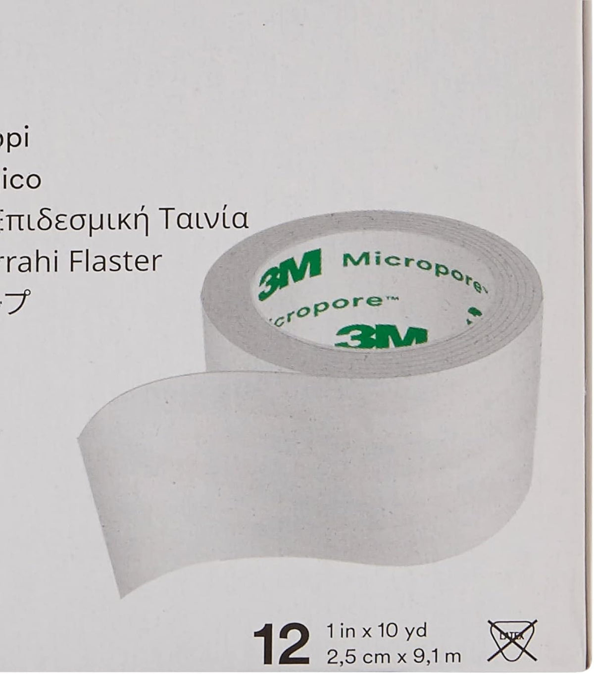 3M Micropore Paper Tape - White, 1" x 10yds (Box of 12)