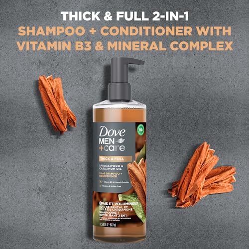 Dove Men+Care Thick & Full 2-in-1 Shampoo & Conditioner + Sandalwood 17.5oz